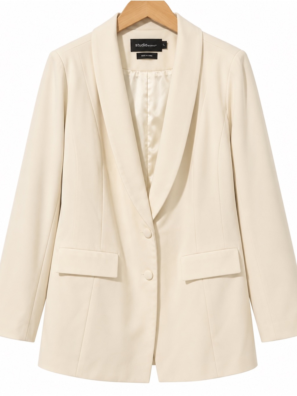 torrid Cream Shawl Collar Blazer